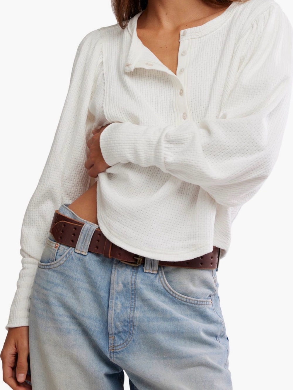 Free People Quinn Ribbed Henley